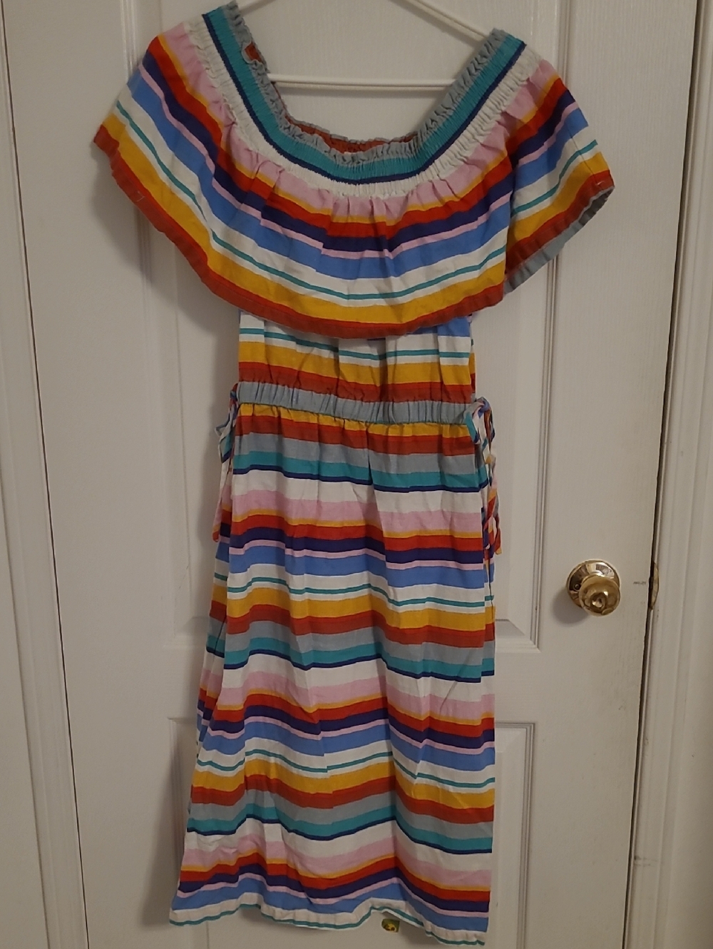 Multicolor Stripe Off-Shoulder Summer Dress